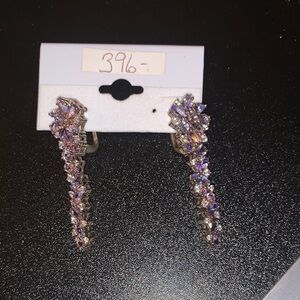 Elegant Silver and Purple Tanzanite Drop Earrings